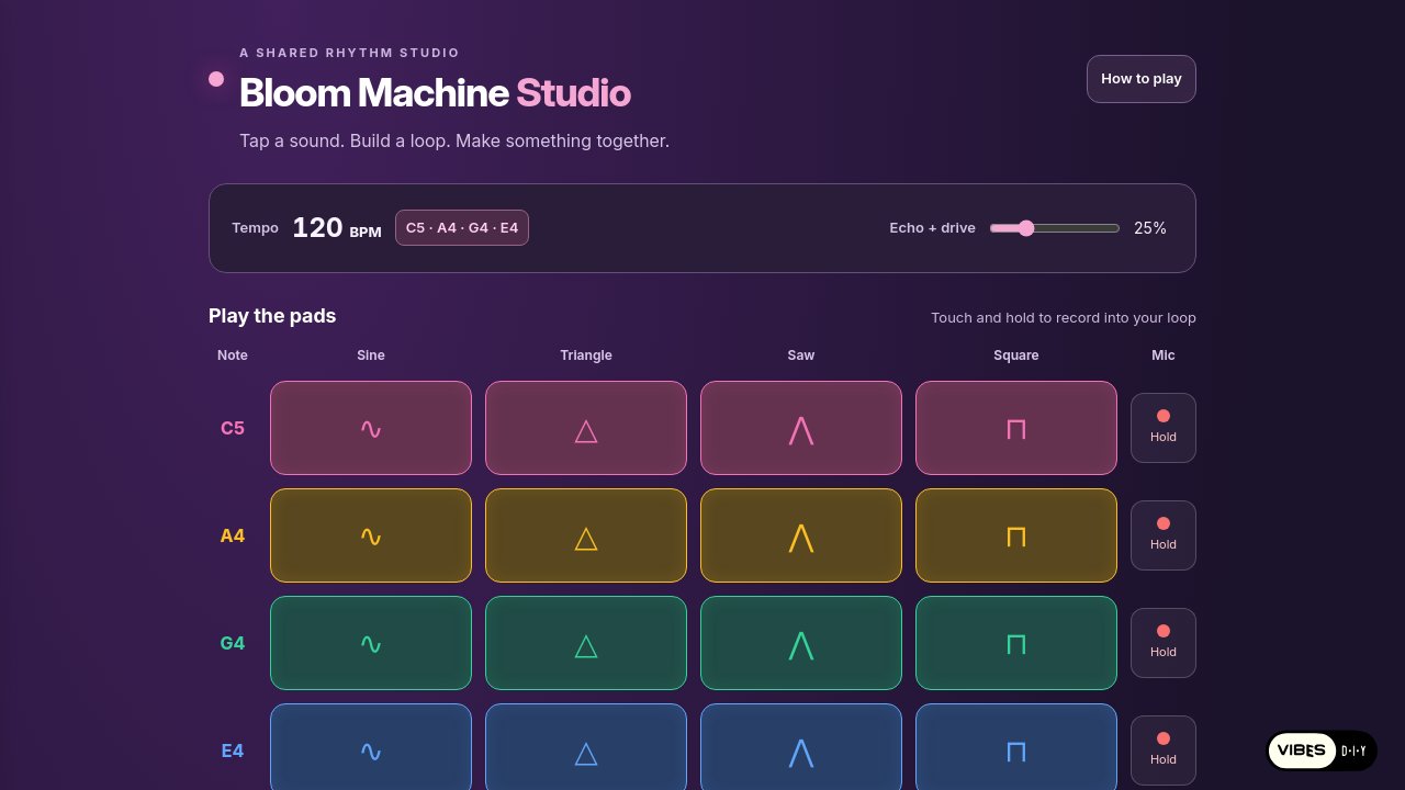 Screenshot of Bloom Machine Studio